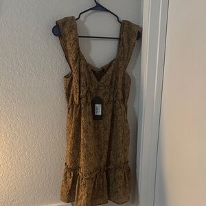 Disturbia Brown Patterned Mini Dress
